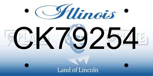 CK79254 Illinois License Plate