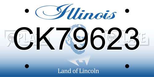 CK79623 Illinois License Plate