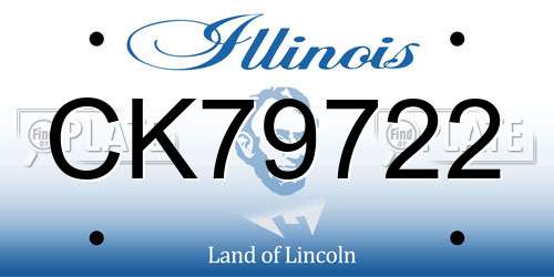 CK79722 Illinois License Plate