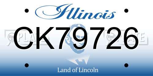 CK79726 Illinois License Plate