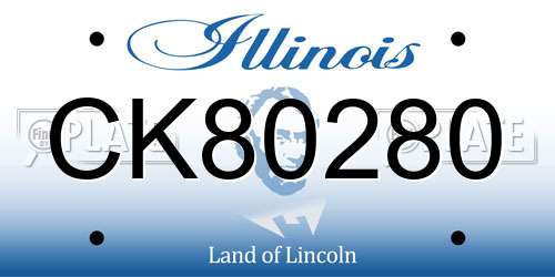 CK80280 Illinois License Plate