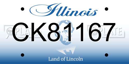 CK81167 Illinois License Plate