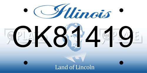 CK81419 Illinois License Plate