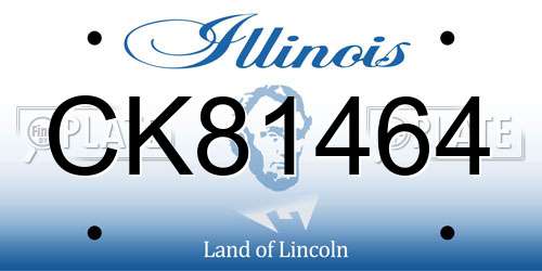 CK81464 Illinois License Plate