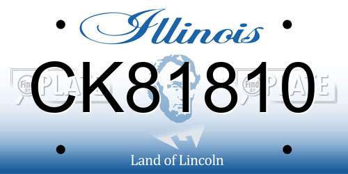 CK81810 Illinois License Plate