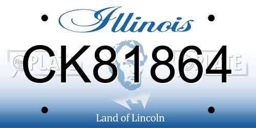 CK81864 Illinois License Plate