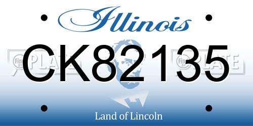 CK82135 Illinois License Plate