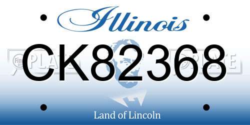 CK82368 Illinois License Plate