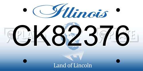 CK82376 Illinois License Plate