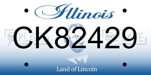 CK82429 Illinois License Plate