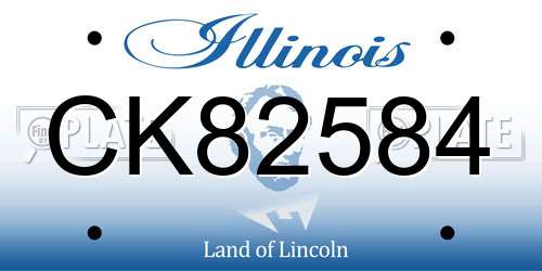 CK82584 Illinois License Plate