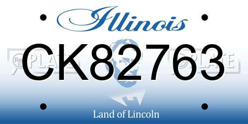 CK82763 Illinois License Plate