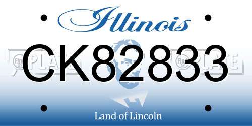 CK82833 Illinois License Plate