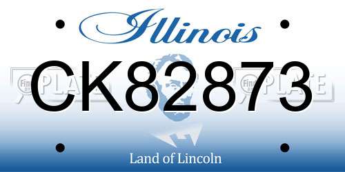 CK82873 Illinois License Plate