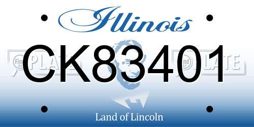 CK83401 Illinois License Plate