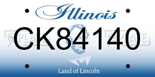 CK84140 Illinois License Plate