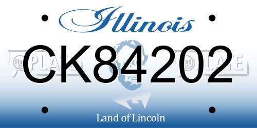 CK84202 Illinois License Plate