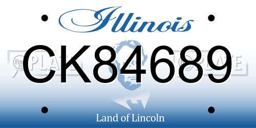 CK84689 Illinois License Plate
