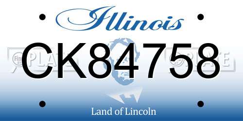 CK84758 Illinois License Plate