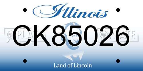 CK85026 Illinois License Plate