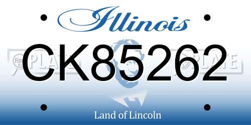 CK85262 Illinois License Plate
