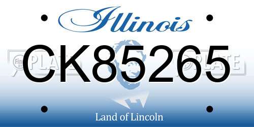 CK85265 Illinois License Plate