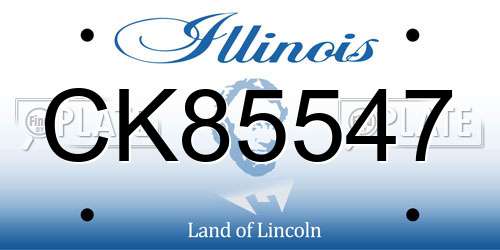 CK85547 Illinois License Plate