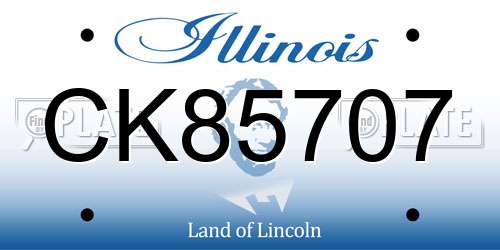 CK85707 Illinois License Plate