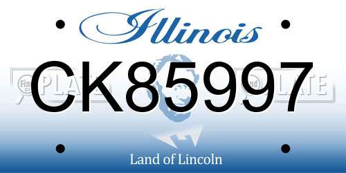 CK85997 Illinois License Plate