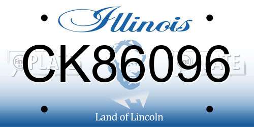 CK86096 Illinois License Plate