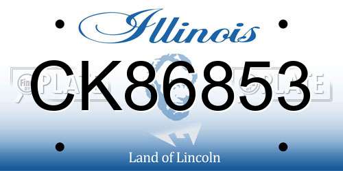 CK86853 Illinois License Plate