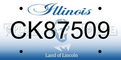 CK87509 Illinois License Plate
