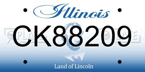 CK88209 Illinois License Plate