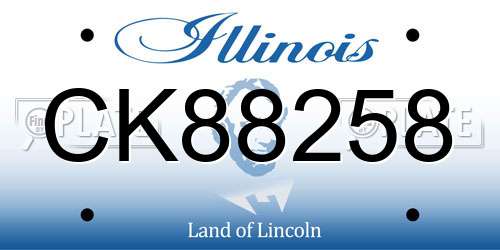 CK88258 Illinois License Plate