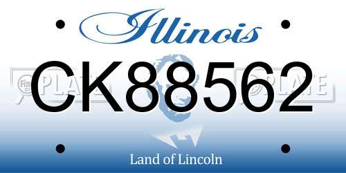 CK88562 Illinois License Plate