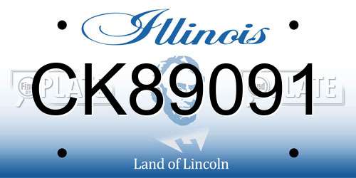 CK89091 Illinois License Plate