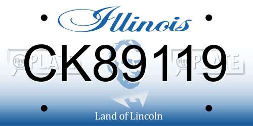 CK89119 Illinois License Plate