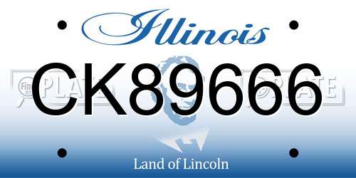 CK89666 Illinois License Plate