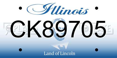 CK89705 Illinois License Plate