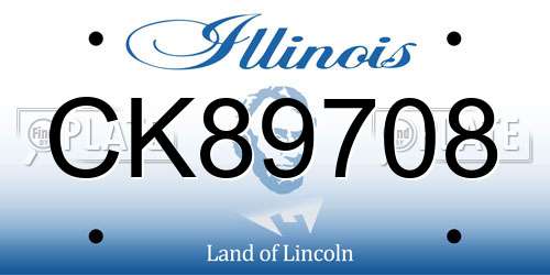 CK89708 Illinois License Plate