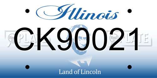 CK90021 Illinois License Plate