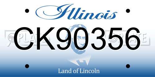 CK90356 Illinois License Plate