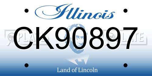 CK90897 Illinois License Plate
