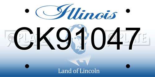 CK91047 Illinois License Plate