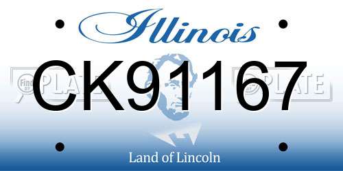 CK91167 Illinois License Plate