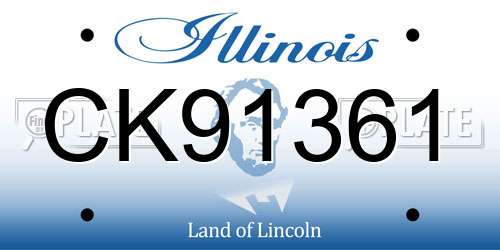 CK91361 Illinois License Plate
