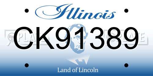 CK91389 Illinois License Plate