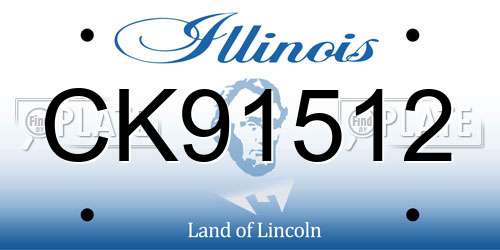 CK91512 Illinois License Plate