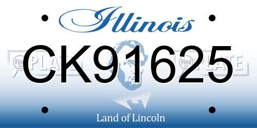 CK91625 Illinois License Plate
