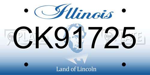 CK91725 Illinois License Plate
